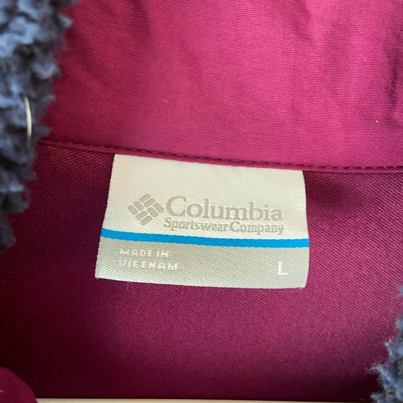 Columbia Mountain Side Heavyweight Fleece Jacket Cozy Teddy Navy Blue Large - Picture 9 of 12